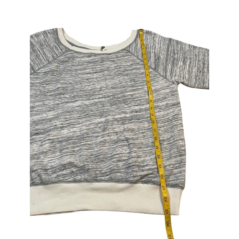 Z By Zella Sweatshirt Women's Size M Gray/White Cotton‎ Long Sleeve Round Neck - Picture 6 of 10